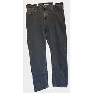 Wrangler Rugged Wear Men’s Work Jeans Size 34x30 Black Denim Regular Fit Strght